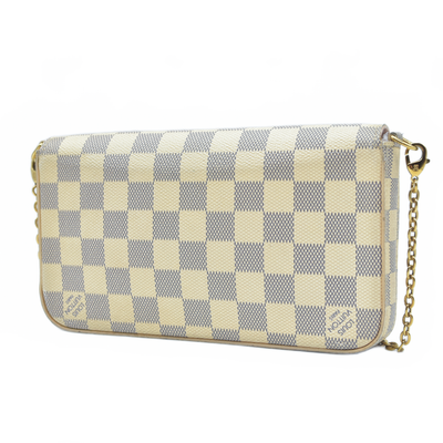 $1580 2017 Louis Vuitton Damier Azur Pochette Felicie Crossbody MI5107