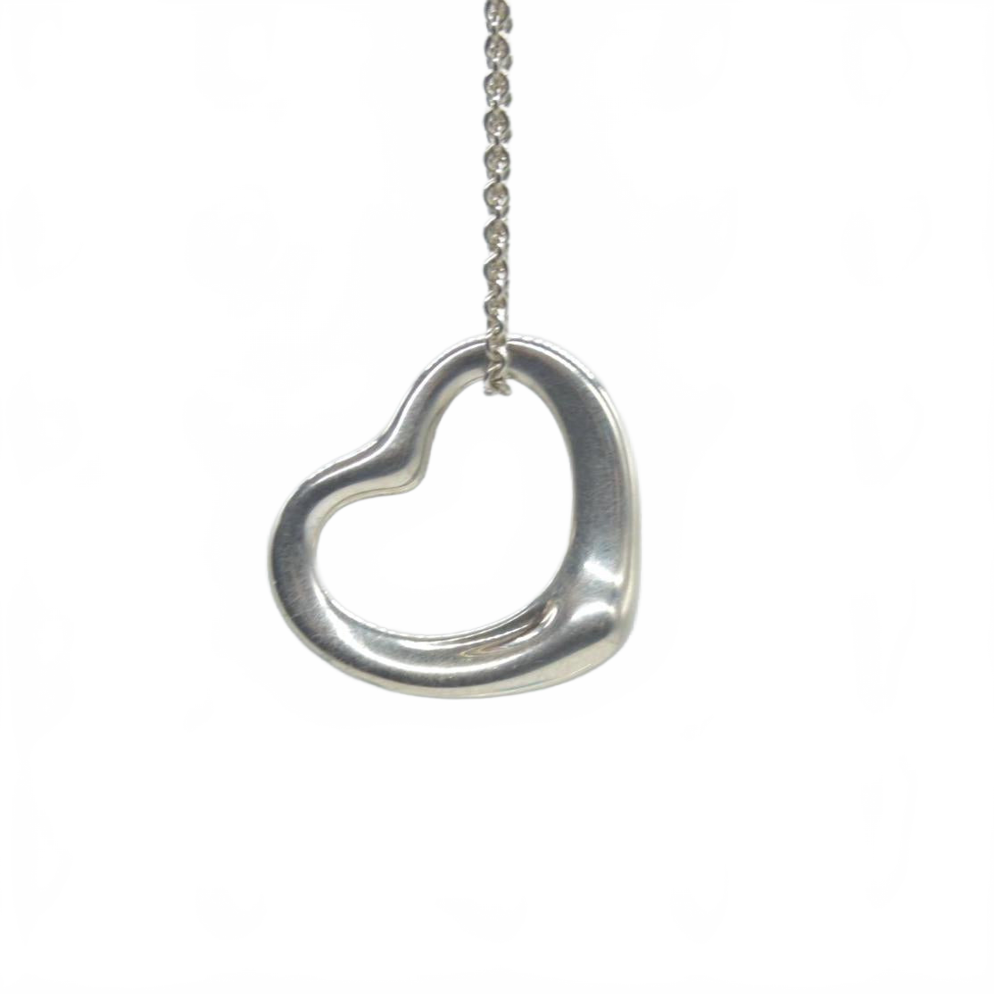 $600 Tiffany Sterling Silver Elsa Peretti 16mm Open Heart Pendant Necklace CONSIGNMENT