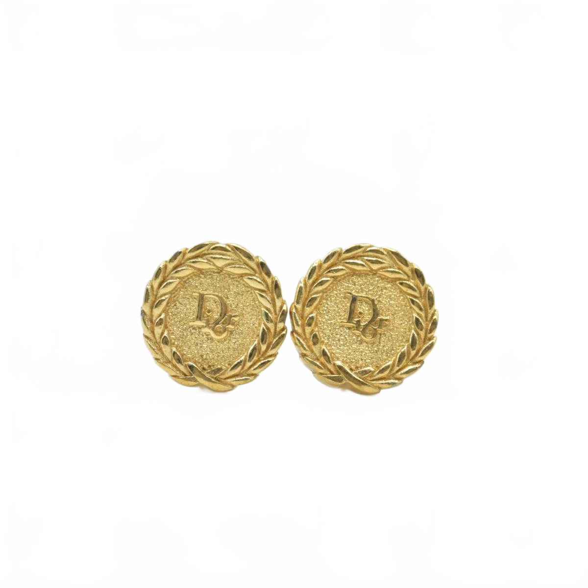 $580 Dior Logo Round Earring Women Clip On CONSIGNMENT