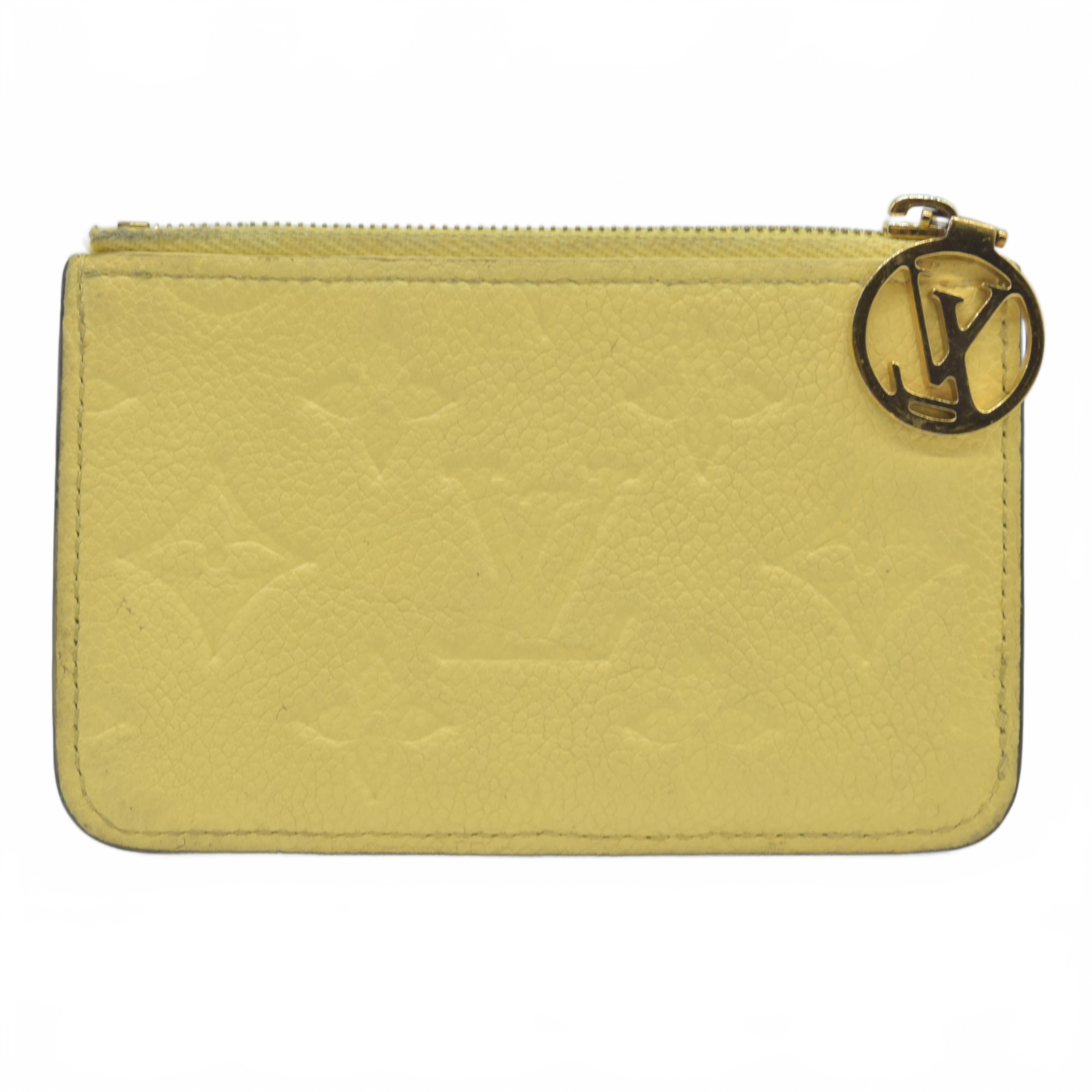 Louis Vuitton Monogram Empreinte Leather Zipped Romy Card Holder Yellow