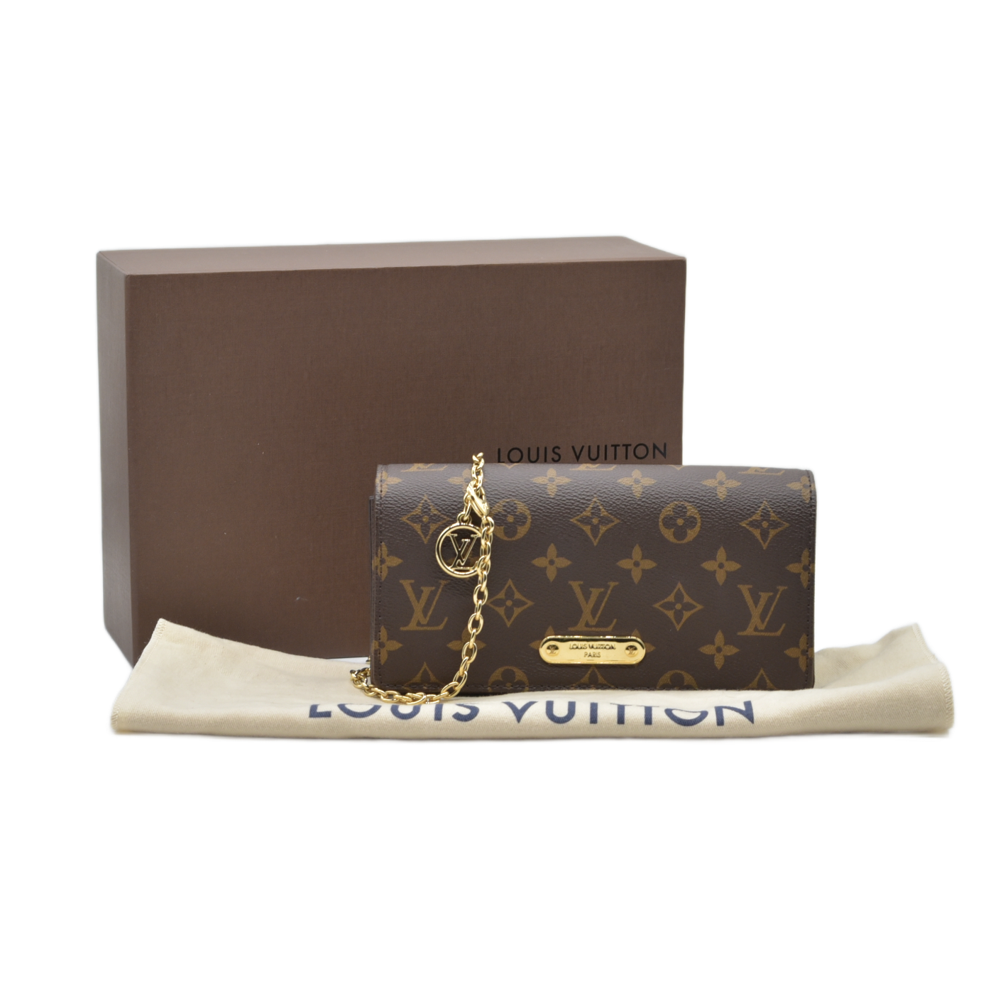 $1750 Louis Vuitton  Monogram Lily Wallet On Chain RFID Crossbody France