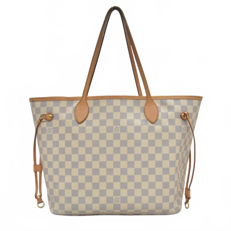 $2240 Louis Vuitton Damier Azur Neverfull MM RFID
