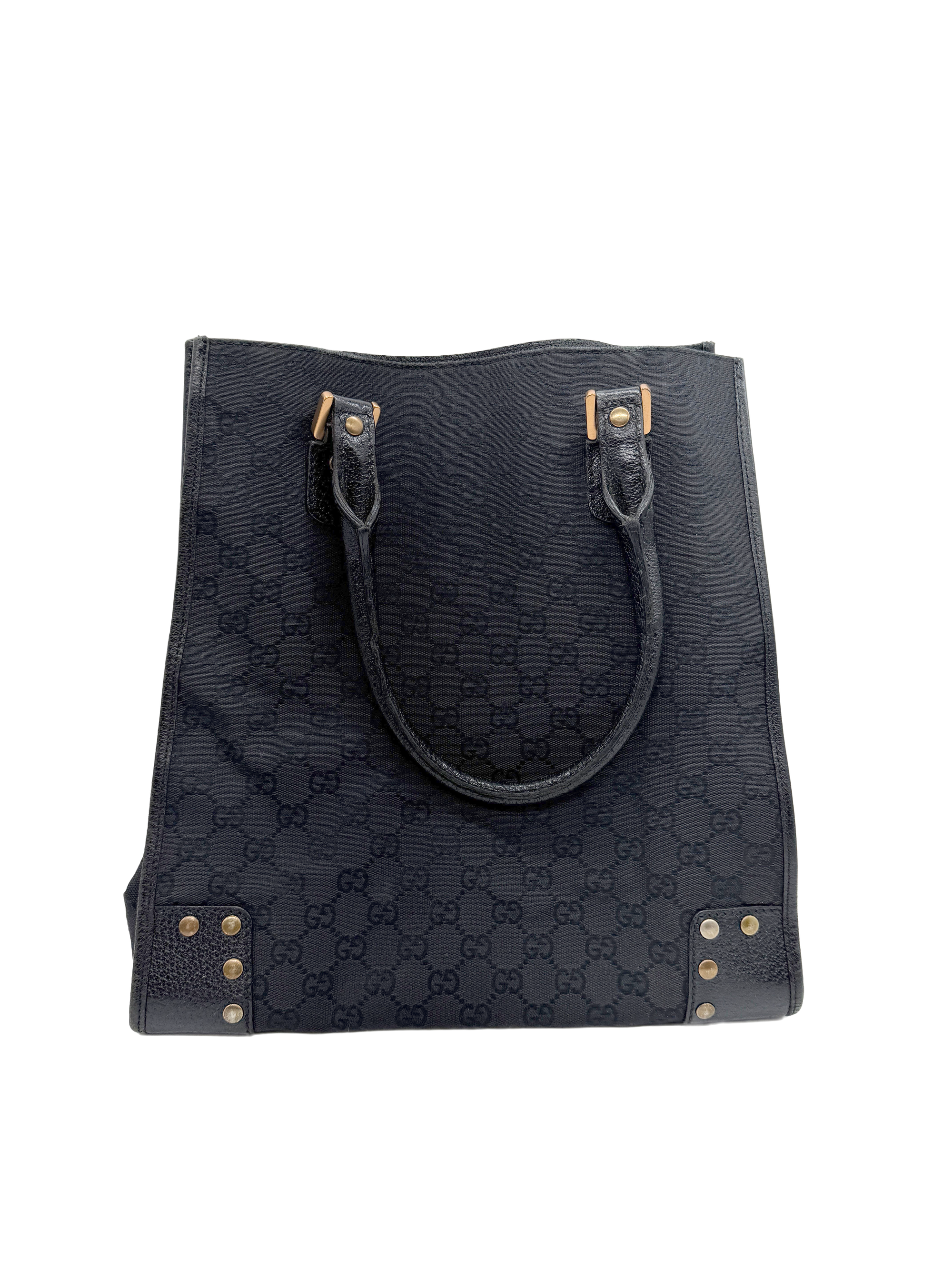 CONSIGNMENT GUCCI GG Canvas Nailhead Tote