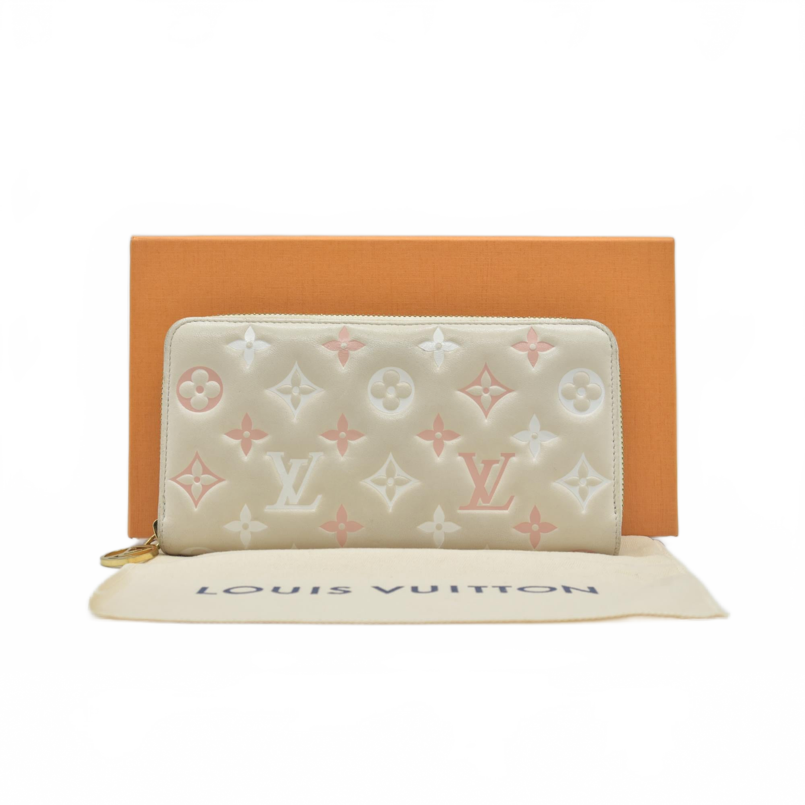 $1490 Louis Vuitton Tricolor Monogram Embossed Lambskin Zippy Wallet