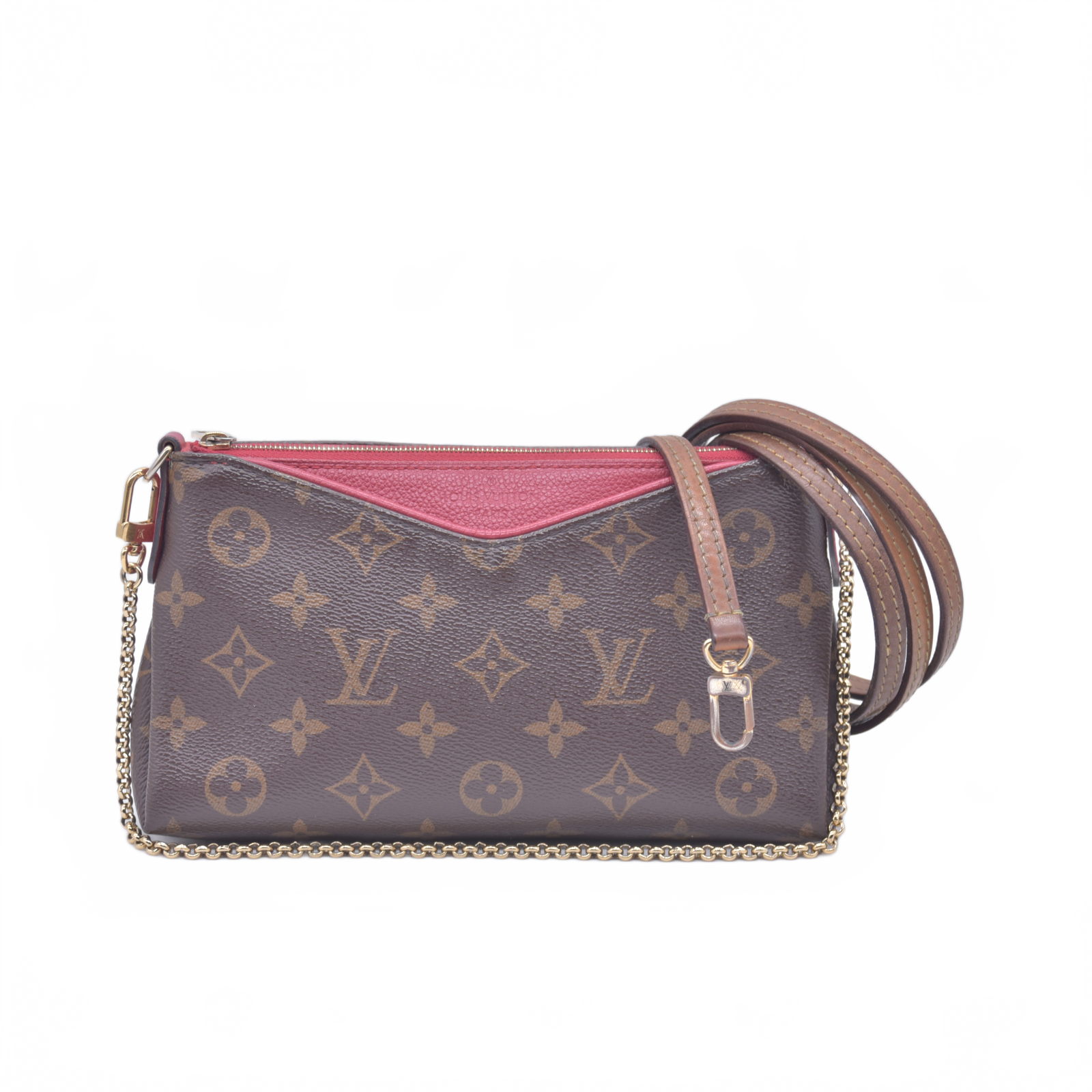 $1130 2015 Louis Vuitton Monogram Pallas Clutch Cherry CA5125