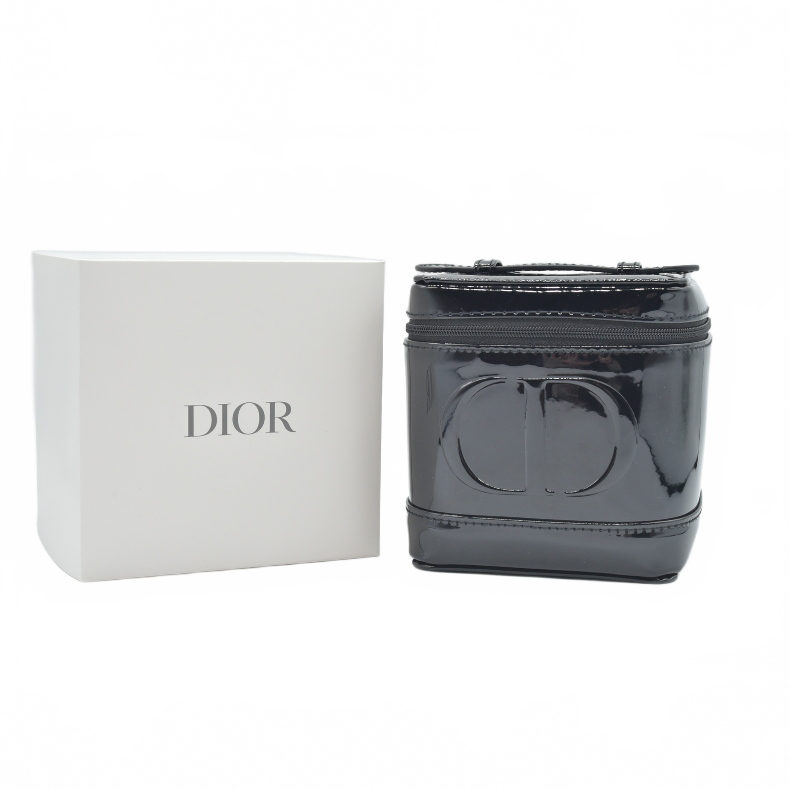 Dior Black Patent Vanity Case / Trousse Pouch — CD Logo — Beauty Gift With Purchase