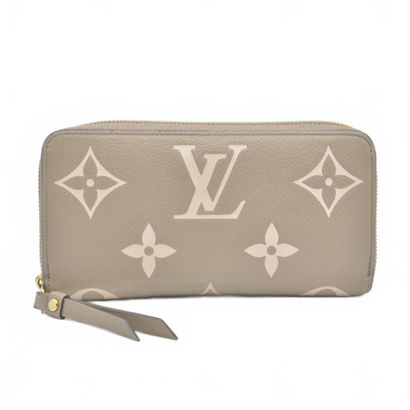 $1310 Louis Vuitton Empreinte Monogram Giant Zippy Wallet Tourterelle Creme RFID