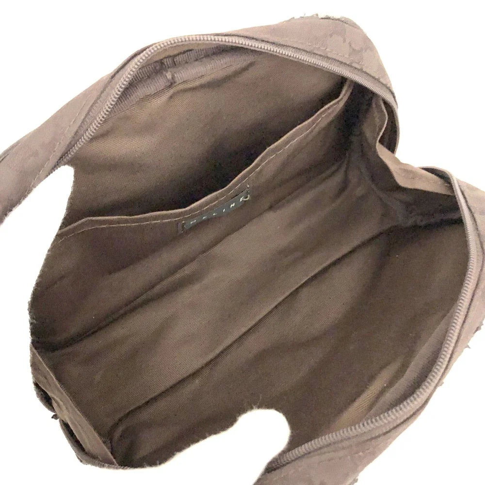 PRE-ORDER CELINE Macadam Cherry Blossoms Motif Canvas Cosmetic Pouch Bag Brown