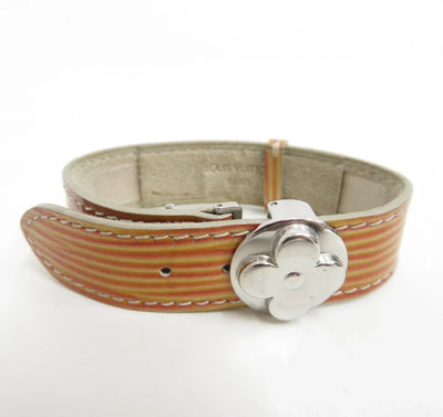 $475 Louis Vuitton Leather Epi Wish Wrap Bracelet Brown SN1909