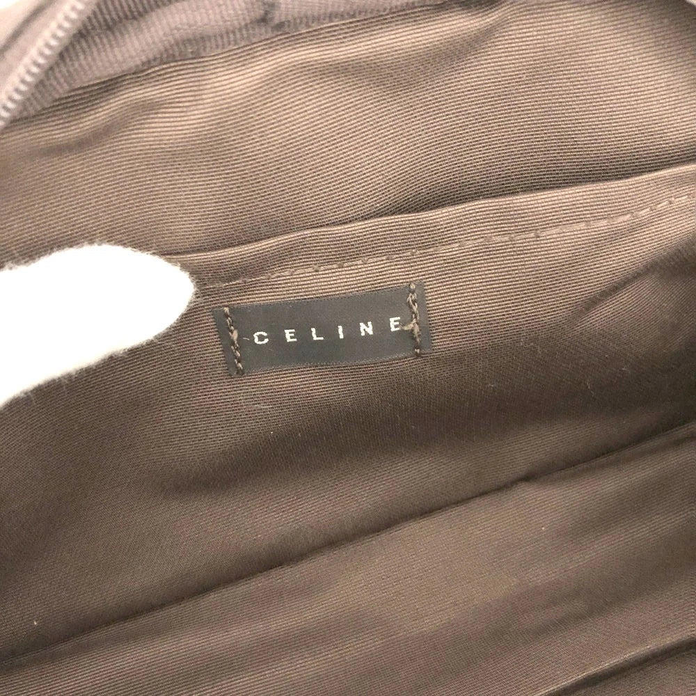 PRE-ORDER CELINE Macadam Cherry Blossoms Motif Canvas Cosmetic Pouch Bag Brown