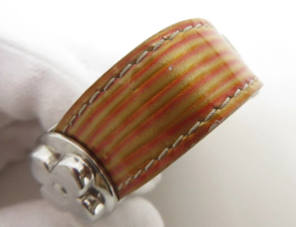 $475 Louis Vuitton Leather Epi Wish Wrap Bracelet Brown SN1909