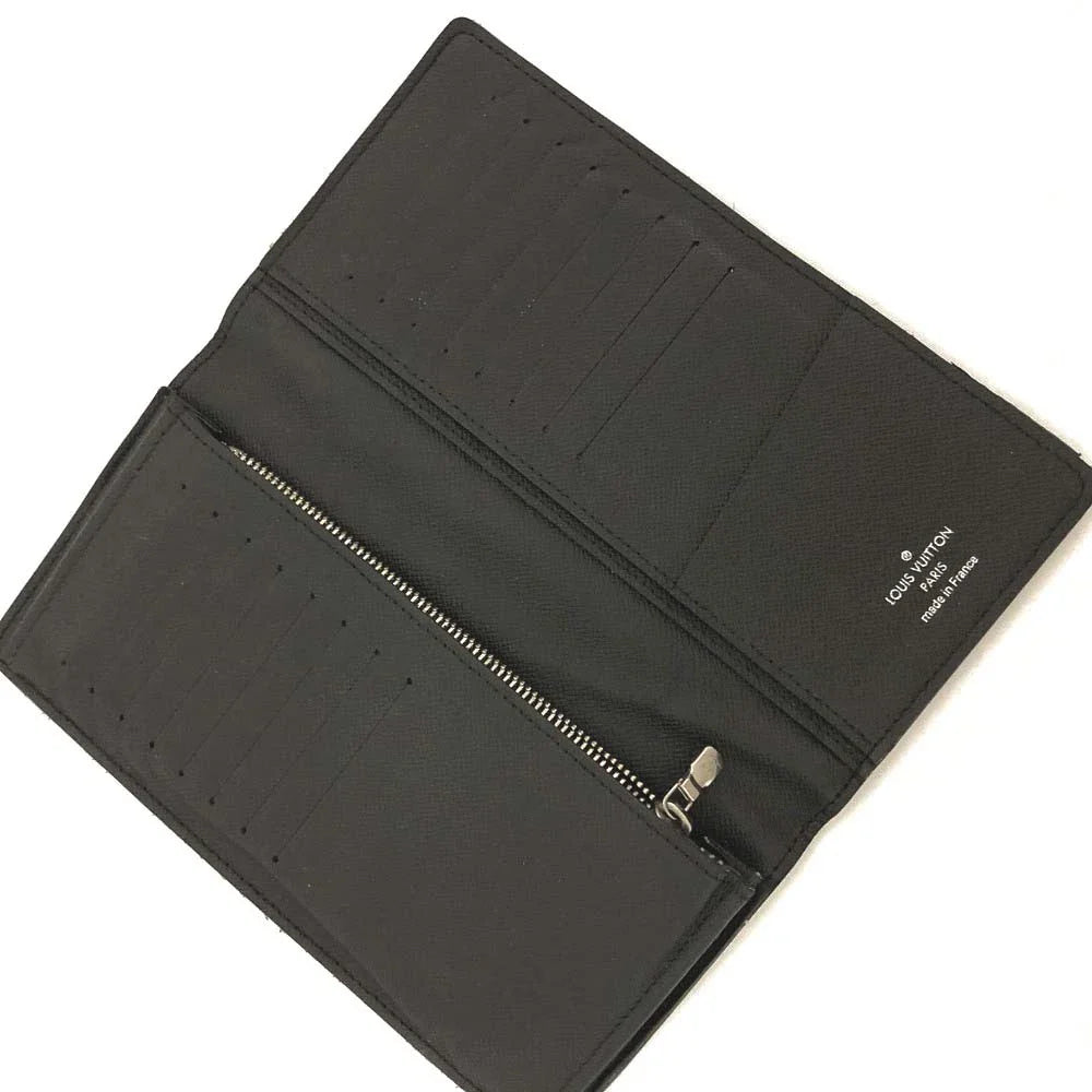 PRE-ORDER Louis Vuitton Taiga Porte feiulle Brazza Leather Long Wallet Ardoise