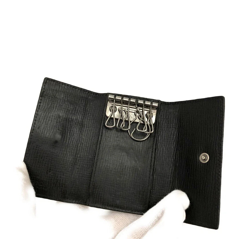 PRE-ORDER FENDI Zucca PVC 6 Ring Key Case Black