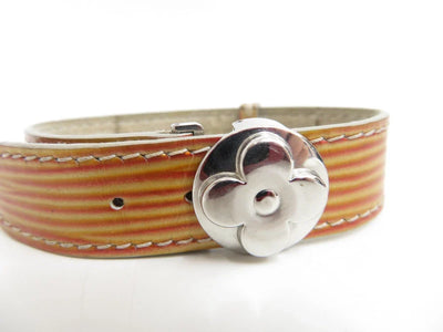 $475 Louis Vuitton Leather Epi Wish Wrap Bracelet Brown SN1909