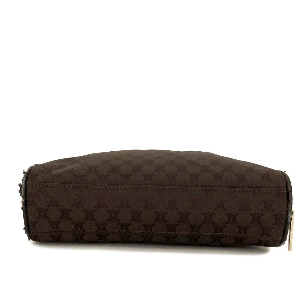 PRE-ORDER CELINE Macadam Cherry Blossoms Motif Canvas Cosmetic Pouch Bag Brown