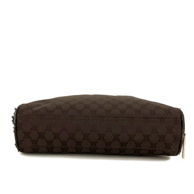 PRE-ORDER CELINE Macadam Cherry Blossoms Motif Canvas Cosmetic Pouch Bag Brown