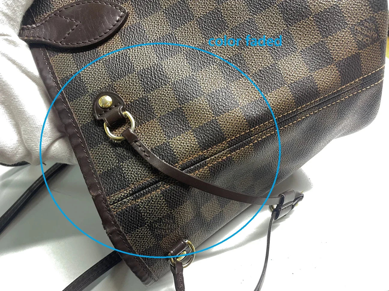 $2160 2008 Louis Vuitton Damier Ebene Neverfull PM  Tote Bag Handbag MB1048