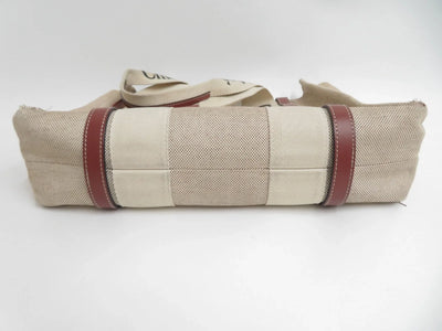 $1250 CHLOE Woody Medium Canvas Leather Tote Shoulder Bag