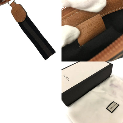 $590 GUCCI GG Logo Canvas Cosmetic Pouch Bag Navy blue