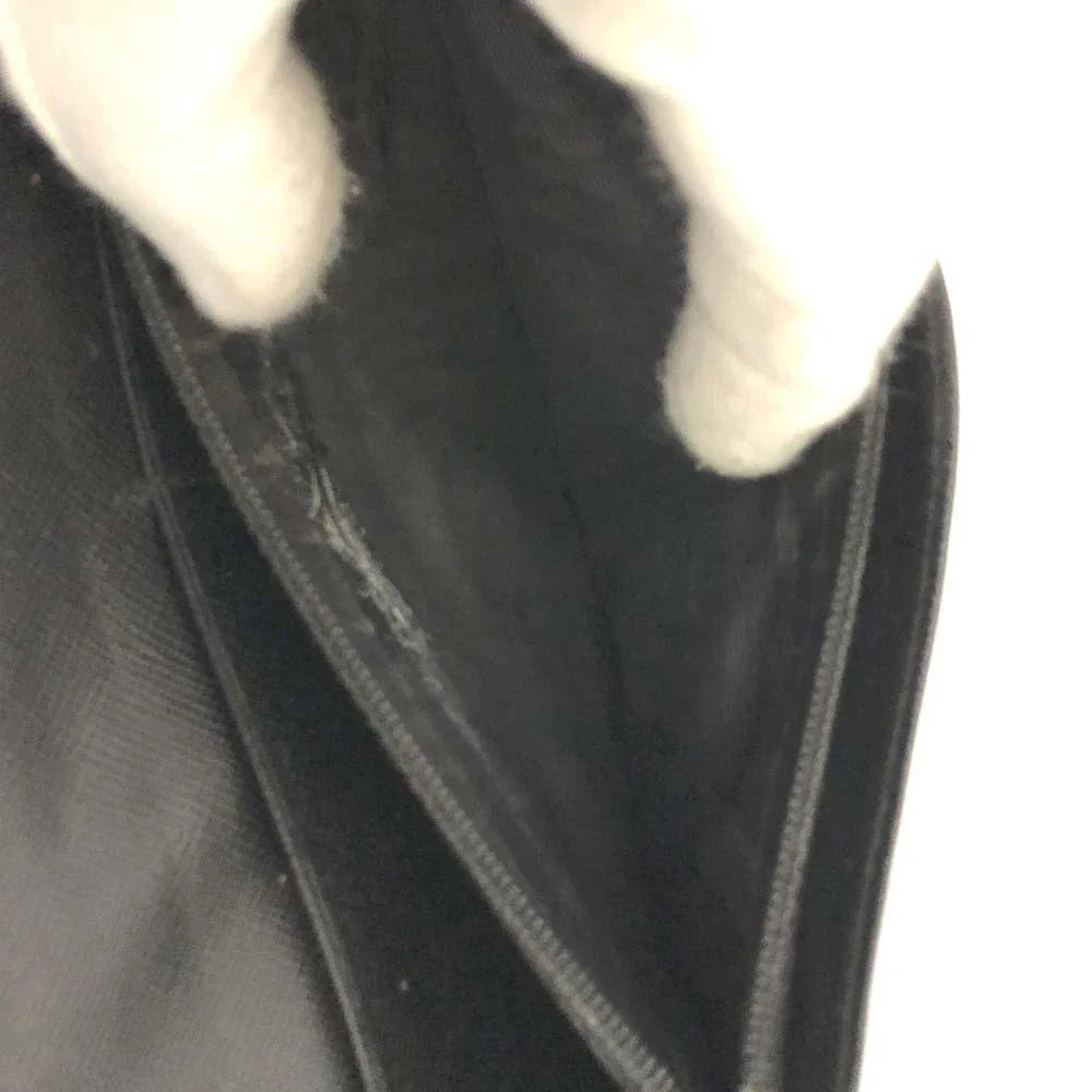 $750 PRADA Logo Saffiano Leather Long Bifold Wallet Purse Black