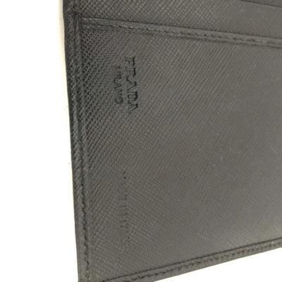 $750 PRADA Logo Saffiano Leather Long Bifold Wallet Purse Black