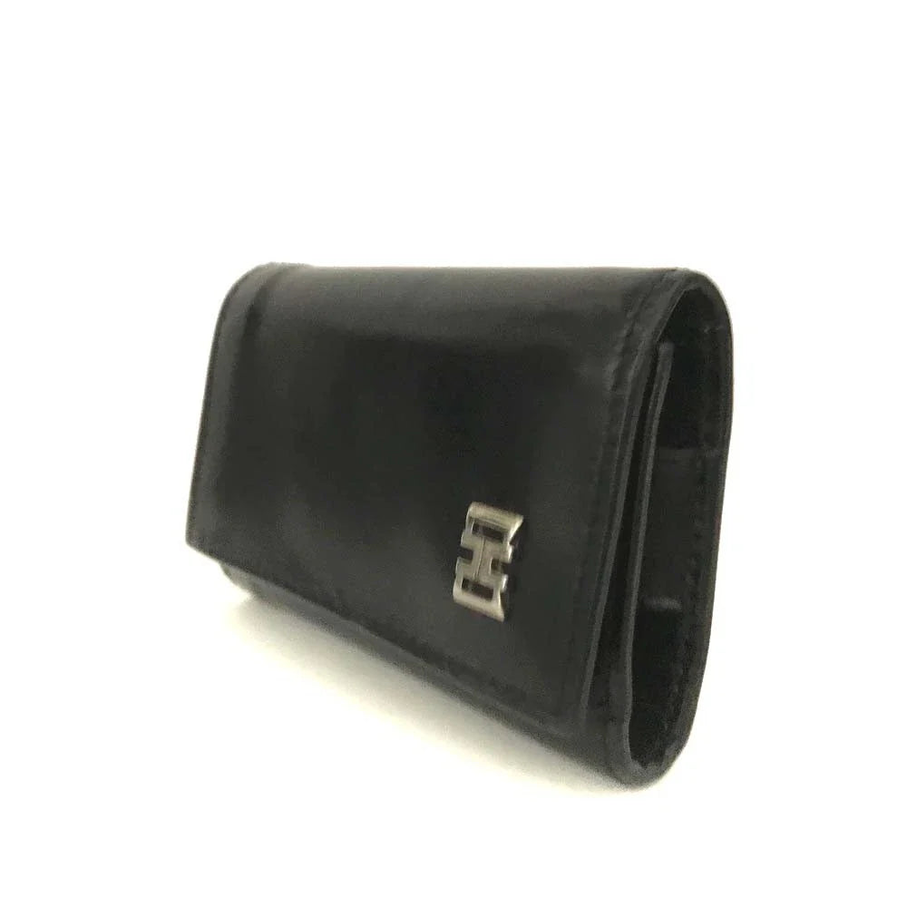 Salvatore Ferragamo Gancini Leather 6 Ring Key Case Black