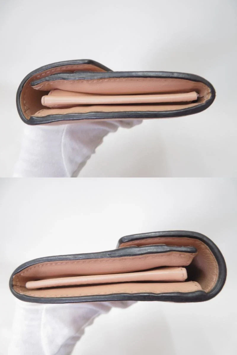 FENDI F is Leather Bifold Long Wallet