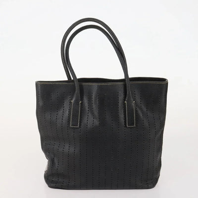 $1200 Prada Perforated Leather Tote Vintage Black
