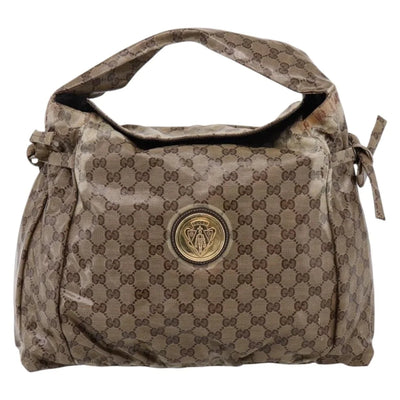 $750 Gucci Hysteria Fold Over Hobo GG Coated Canvas Medium