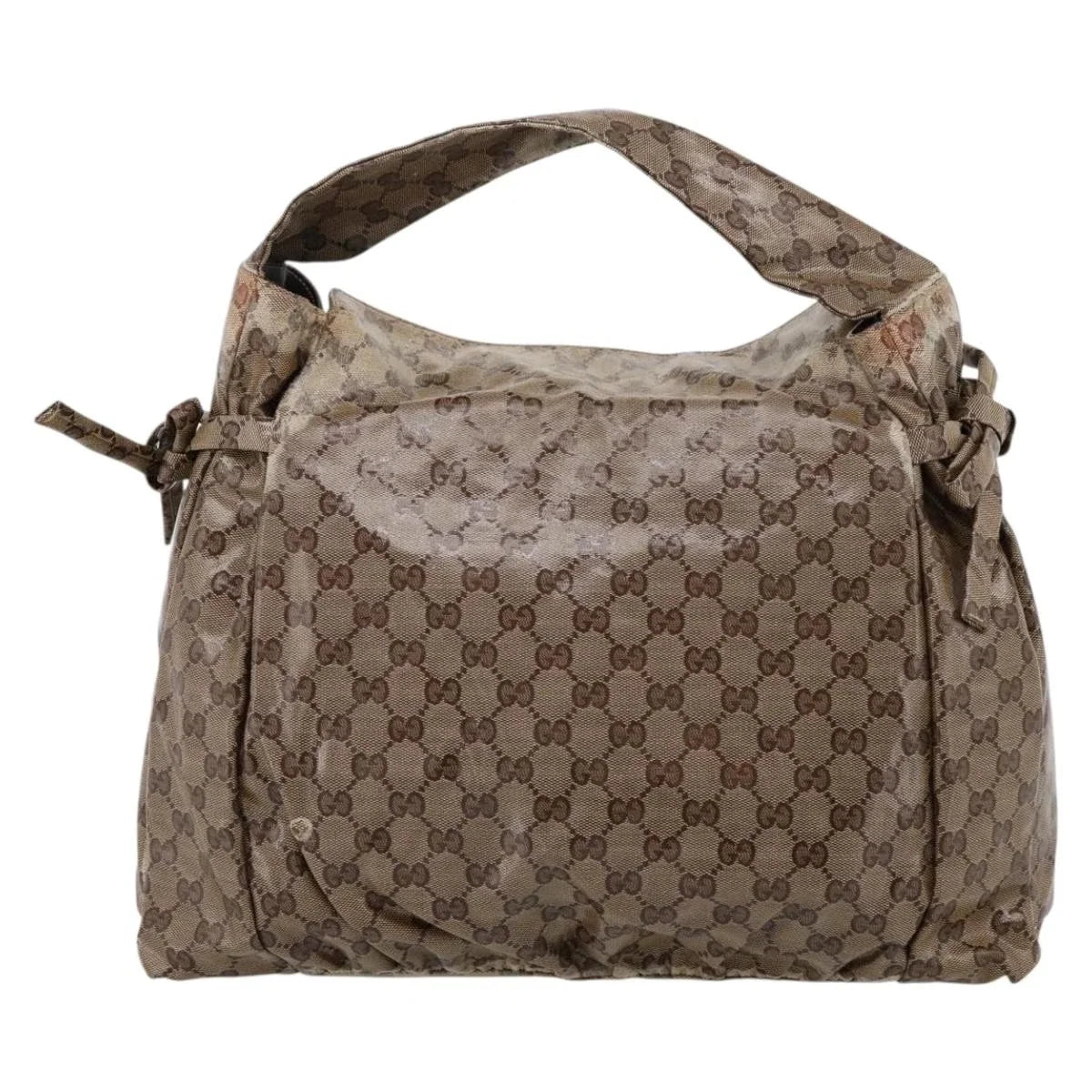 $750 Gucci Hysteria Fold Over Hobo GG Coated Canvas Medium