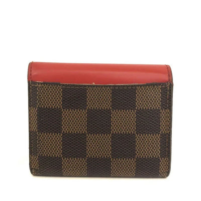 $625 2019 Louis Vuitton Damier Portefeuille Zoe Mini Trifold Wallet Brown TS1189