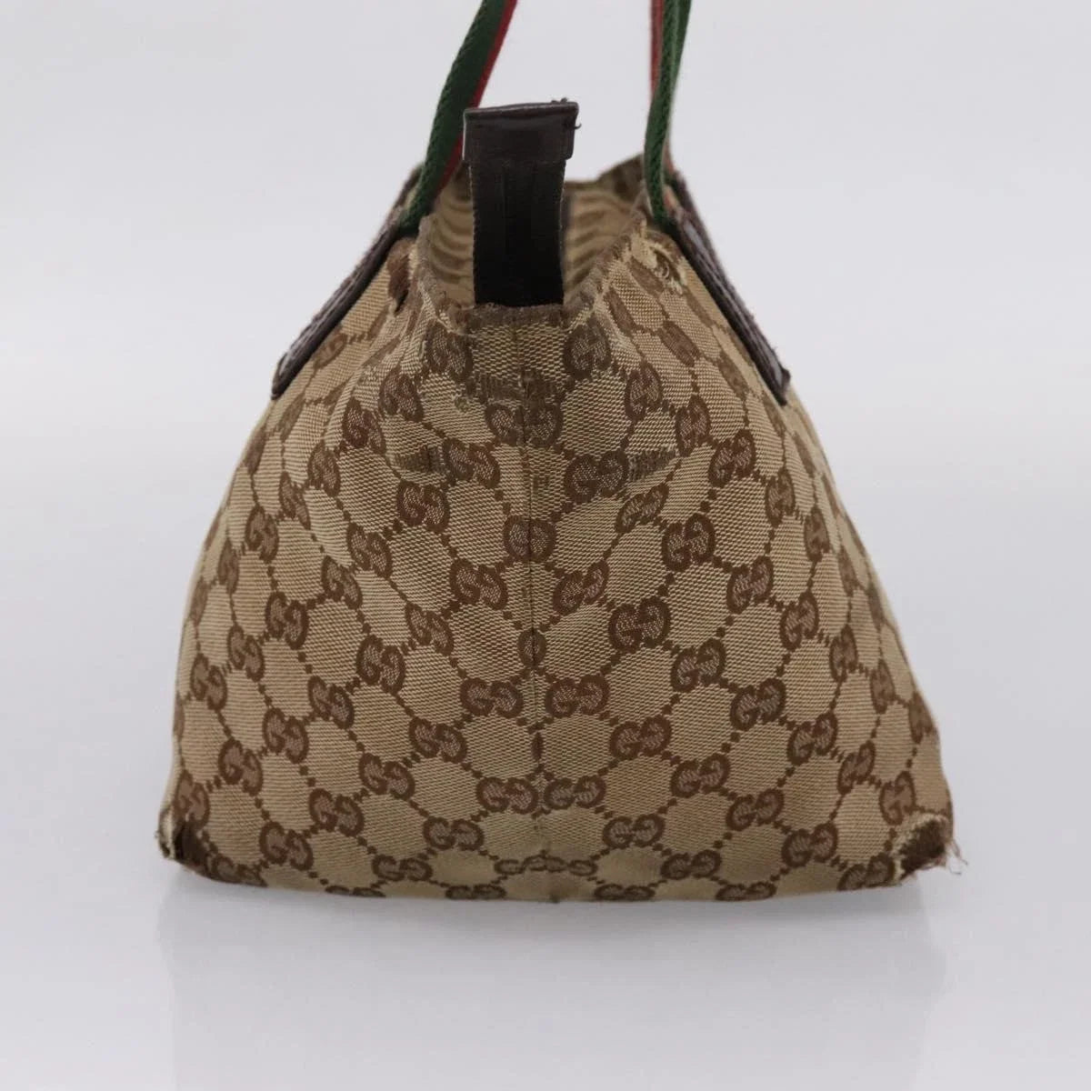 $850 Gucci Beige/Ebony GG Canvas Small Tote Bag