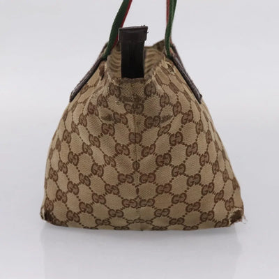 $850 Gucci Beige/Ebony GG Canvas Small Tote Bag