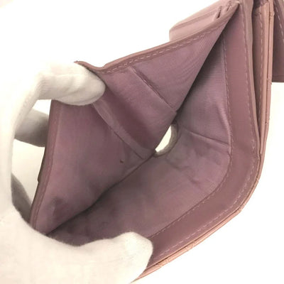 $710 Christian Dior Cannage Patent Leather Trifold Wallet Pink