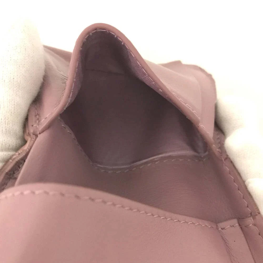 $710 Christian Dior Cannage Patent Leather Trifold Wallet Pink