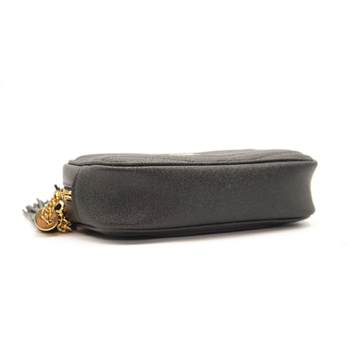 Saint Laurent Grain De Poudre Matelasse Monogram Mini Lou Camera Bag Black