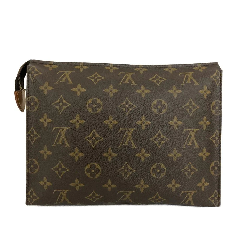 $760 2002 Louis Vuitton Monogram Poche Toiletry 26 Cosmetics Pouch Purse Brown SL0062