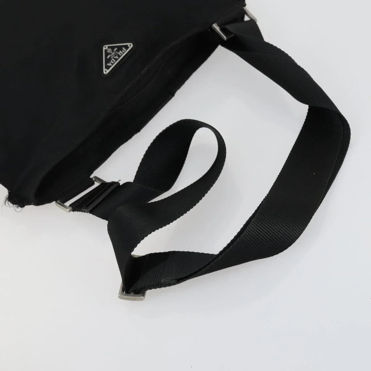 $1390 Prada Black Tessuto Nylon Crossbody / Flat Messenger Bag