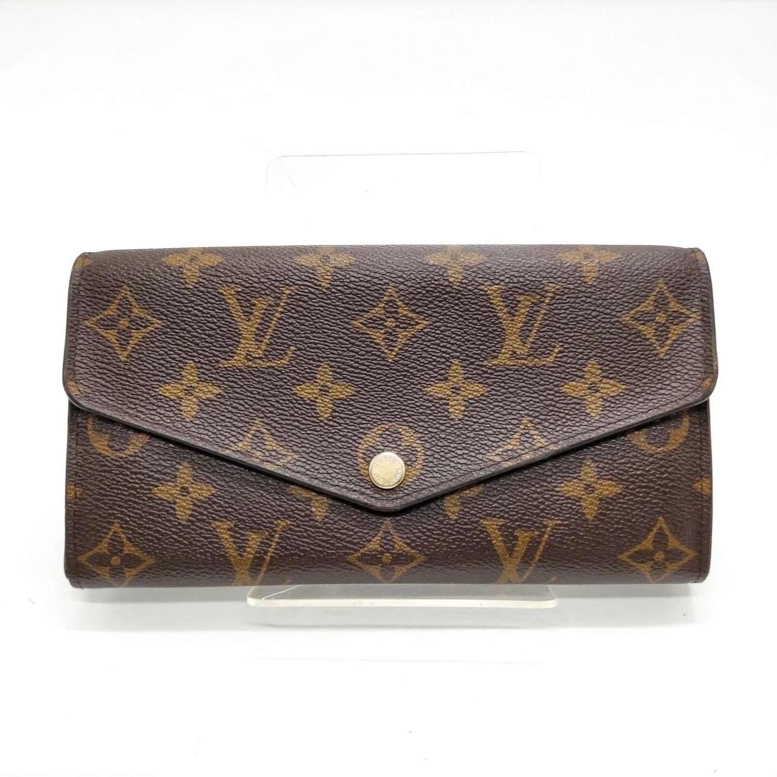 $740 2018 Louis Vuitton  Sarah Wallet NM Brown Monogram CA3128