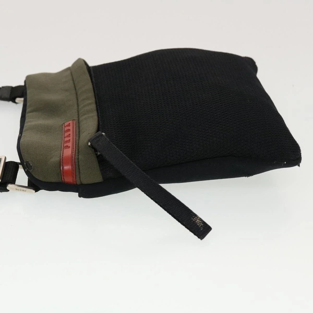 $850 Prada Sport Bicolor Neoprene Messenger Bag Green Black