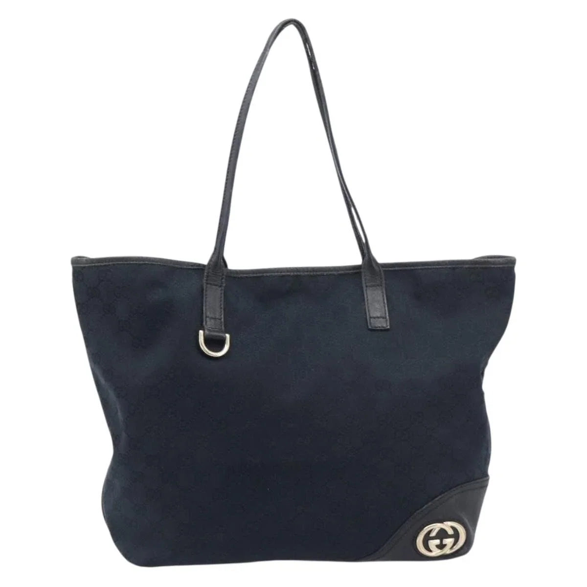 $950 Gucci GG Canvas Abbey Black Tote