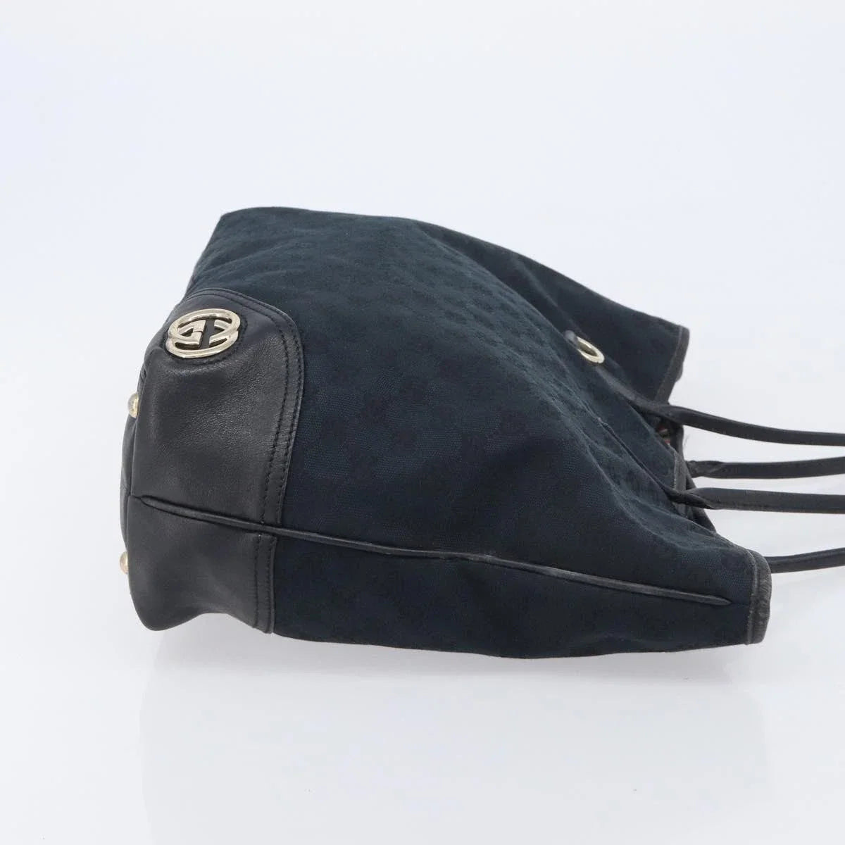 $950 Gucci GG Canvas Abbey Black Tote