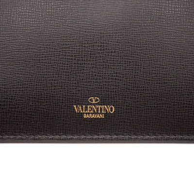 NEW Valentino Clutch Rockstud Small Leather Pouch Black Red 2022 with box