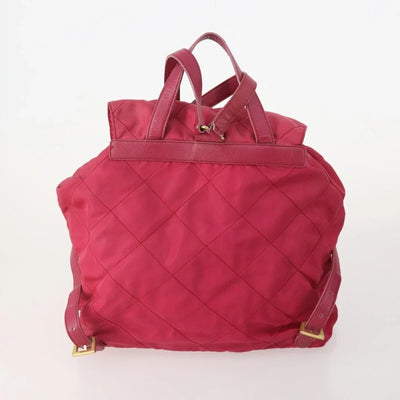 $1990 Prada Nylon Triangle Backpack Pink