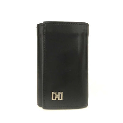 Salvatore Ferragamo Gancini Leather 6 Ring Key Case Black