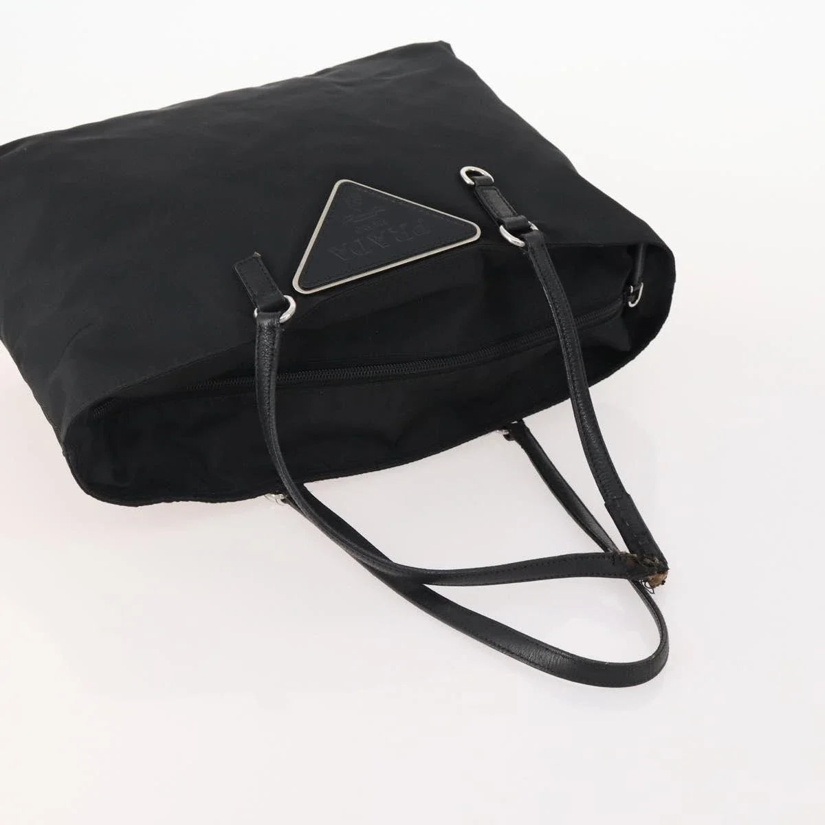 $1100 PRADA Enameled Metal Triangle Bauletto