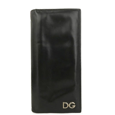 Dolce&Gabbana DG Logo Leather Long Bifold Wallet Black