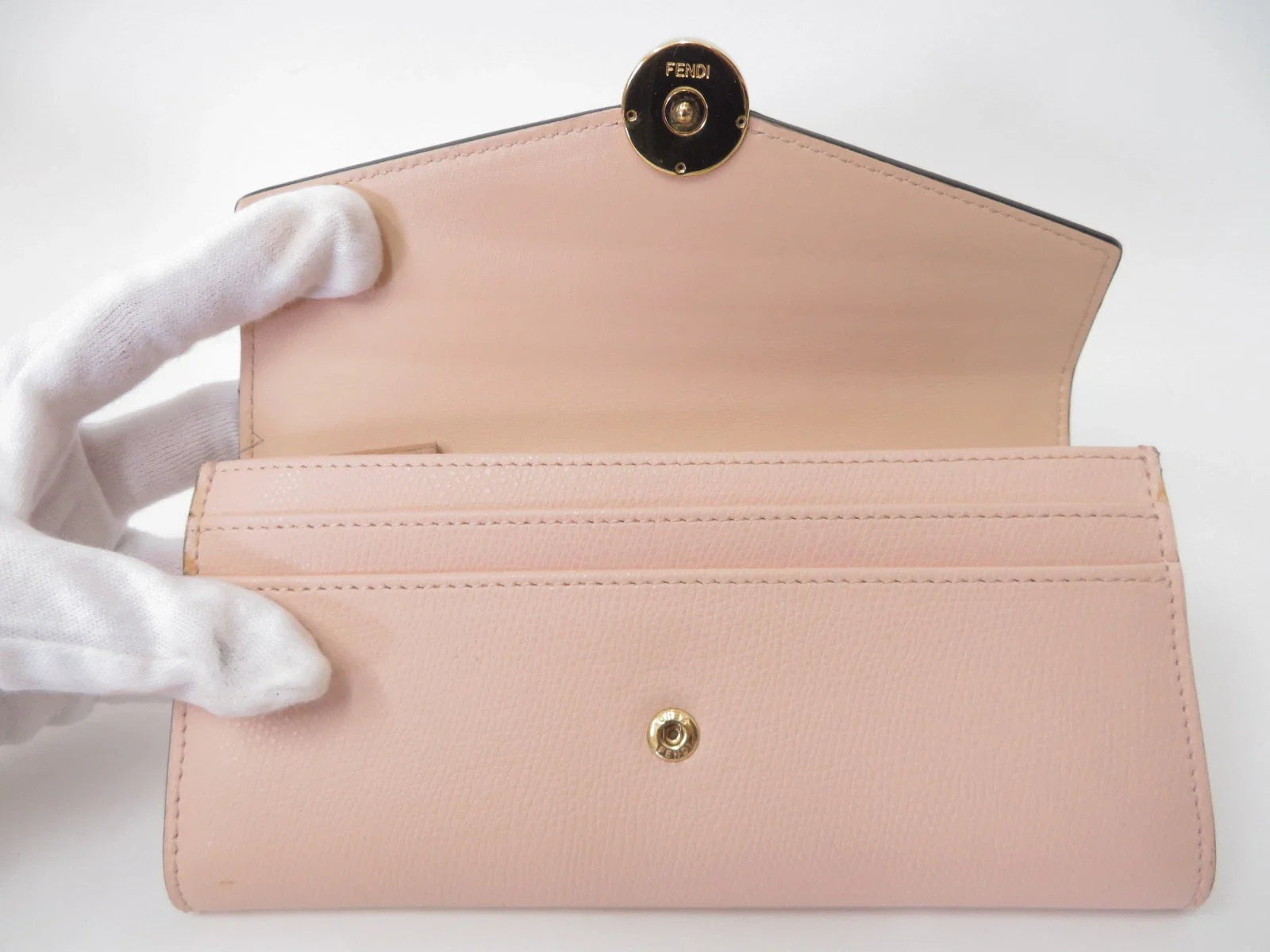 FENDI F is Leather Bifold Long Wallet