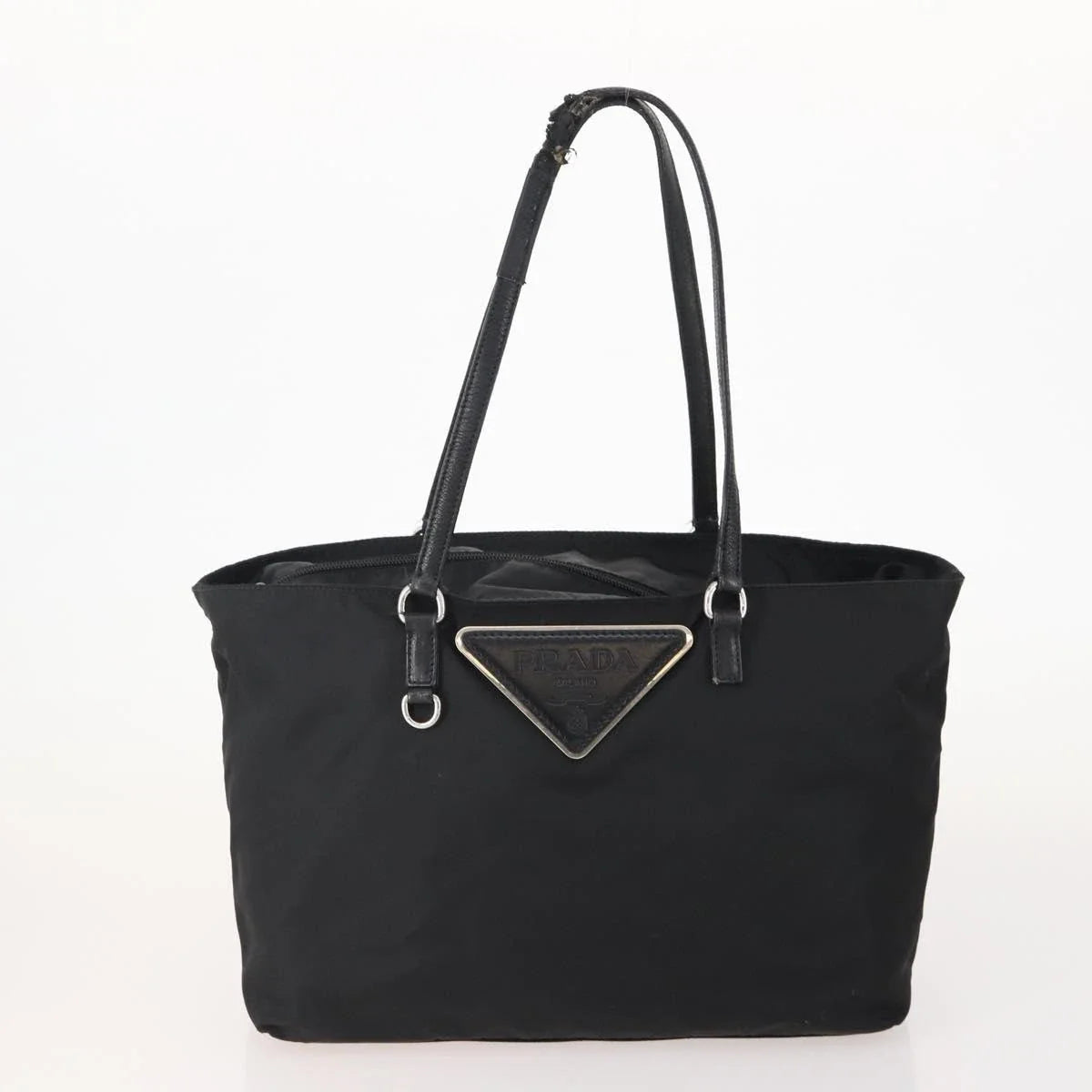 $1100 PRADA Enameled Metal Triangle Bauletto