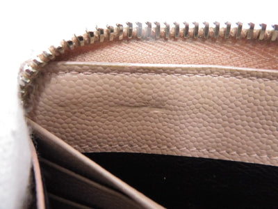 YSL Saint Laurent Leather V stitch Zip Around Long Wallet